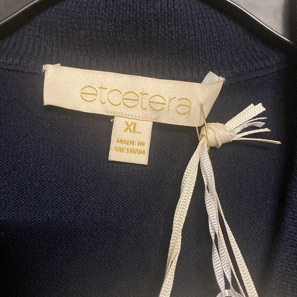 NWT Etcetera Capelet Sweater Size XL Color Navy Blue - Picture 3 of 11